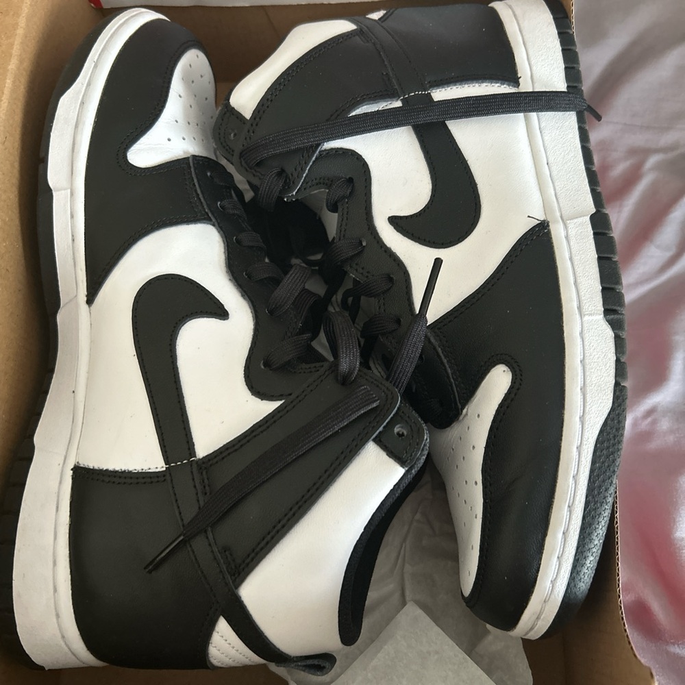 Nike Black and White Dunk High Sneakers